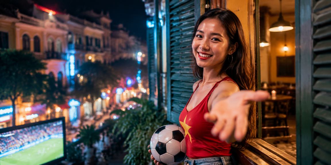 Người dùng theo dõi khuyến mãi cá cược bóng đá tại Hà Nội qua điện thoại bên ly cà phê
